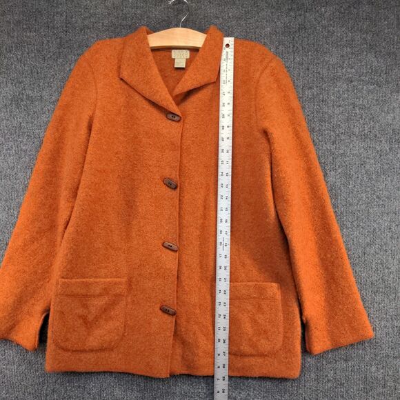 Sigrid Olsen Clothing Women's Jacket Orange Small Long Sleeve Lambswool - Picture 12 of 14